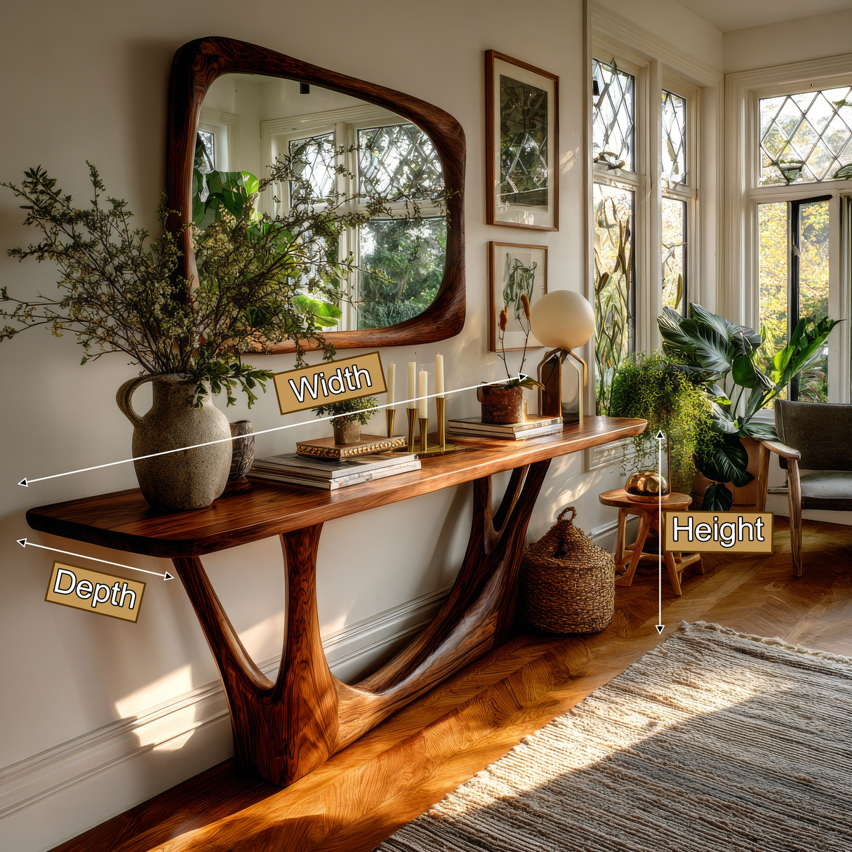 Quorvannis Sculpted Solid Wood Console Table - Timberustic Console Table