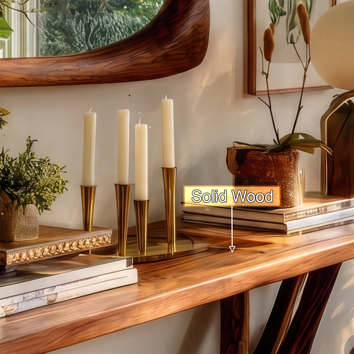 Quorvannis Sculpted Solid Wood Console Table - Timberustic Console Table