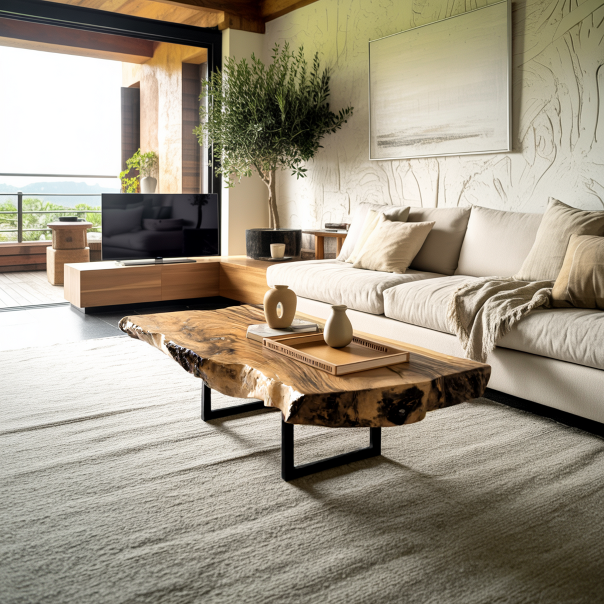 Ravelle Live Edge Solid Wood Coffee Table - Timberustic Coffee Table