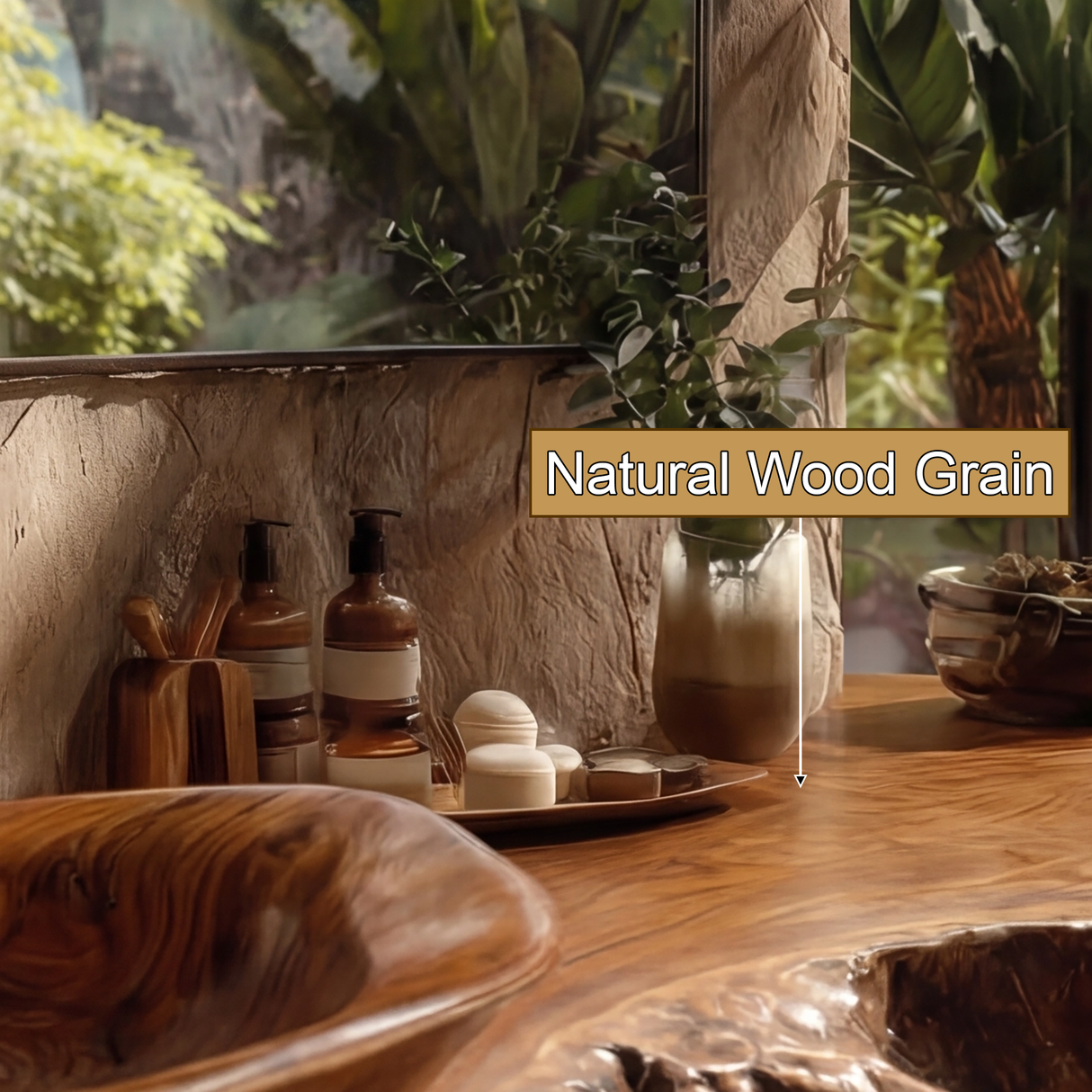 Ravello Live Edge Solid Wood Floating Bathroom Vanity SPA752301 - Timberustic Floating Bathroom Vanity