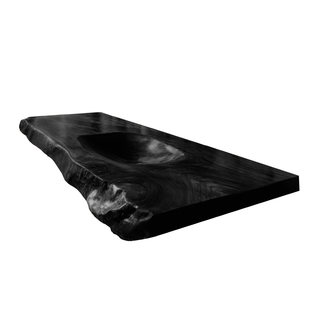 Ravello Live Edge Solid Wood Floating Bathroom Vanity with Integrated Sink Black - Timberustic Floating Bathroom Vanity with Integrated Sink