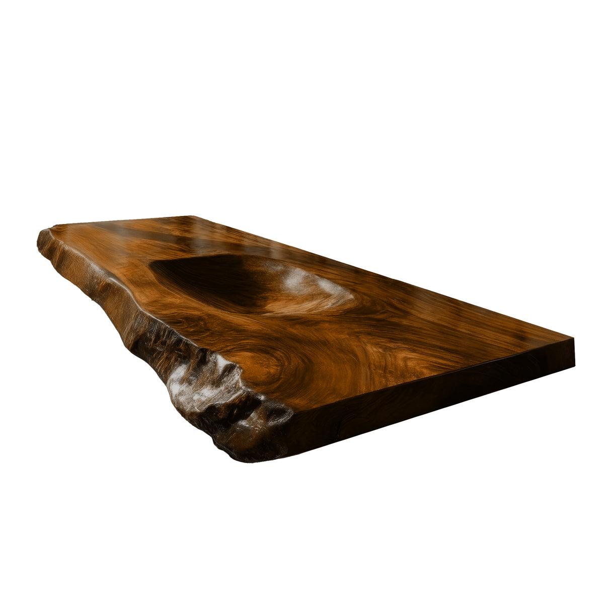 Ravello Live Edge Solid Wood Floating Bathroom Vanity with Integrated Sink Brown - Timberustic Floating Bathroom Vanity with Integrated Sink