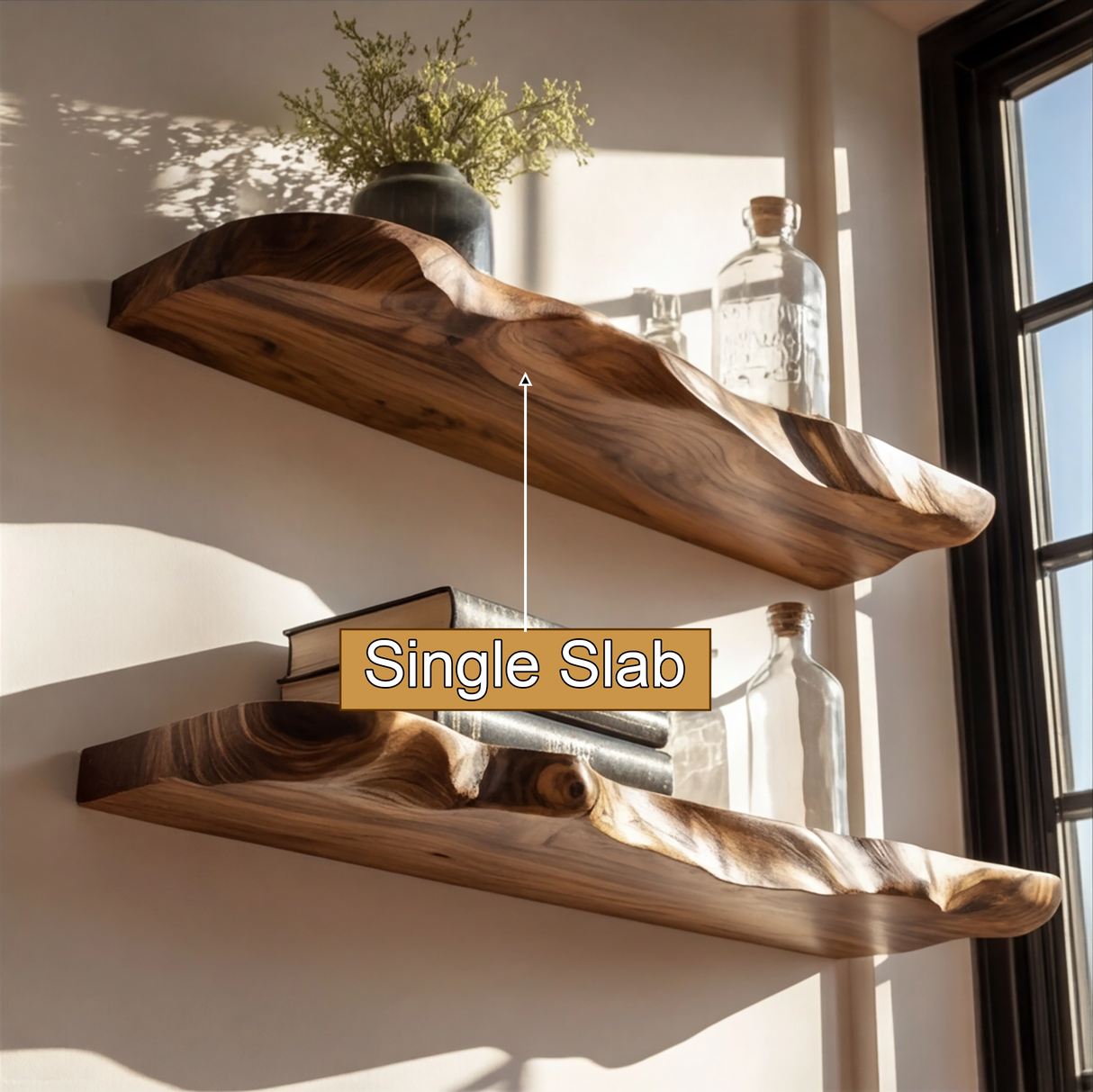 Ravello Live Edge Solid Wood Floating Shelf SPA589354 - Timberustic Floating Shelf