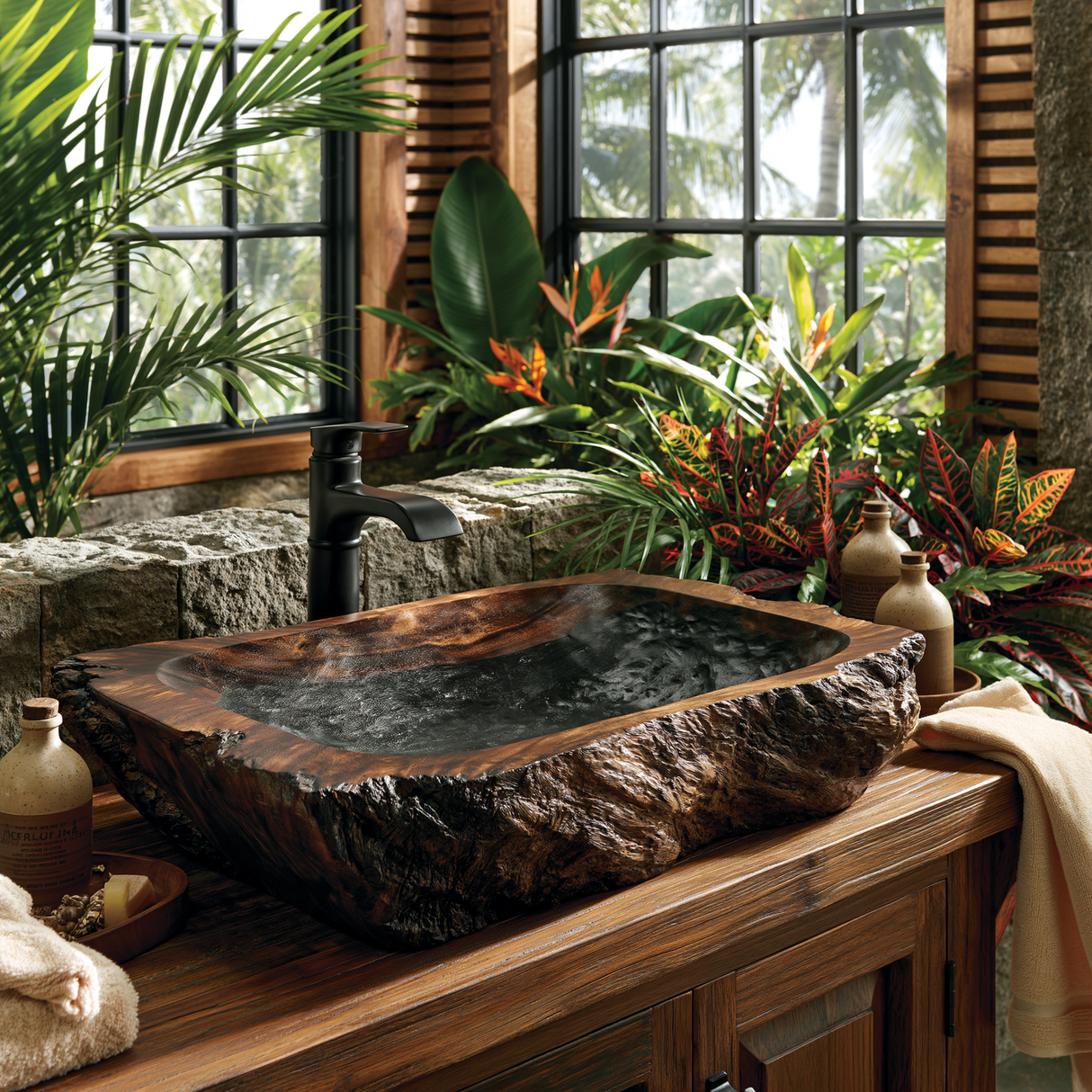 Ravello Live Edge Solid Wood Vessel Sink - Timberustic Vessel Sinks