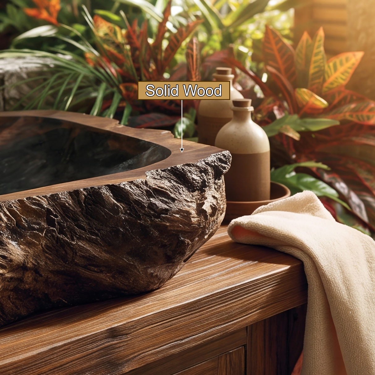 Ravello Live Edge Solid Wood Vessel Sink - Timberustic Vessel Sinks