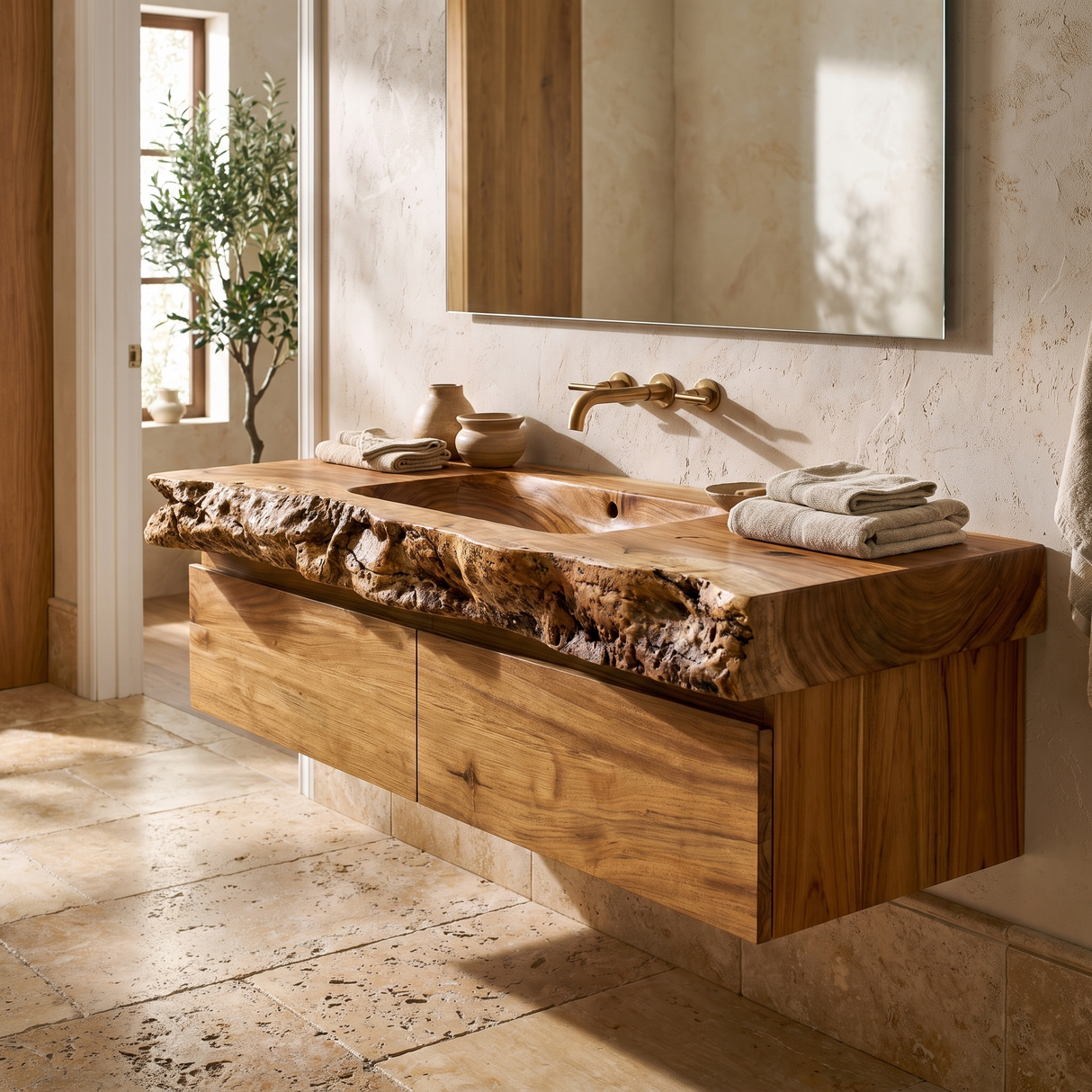 Ravenglen Handcrafted Solid Wood Floating Bathroom Vanity with Drawers - Timberustic Floating Bathroom Vanity With Drawers