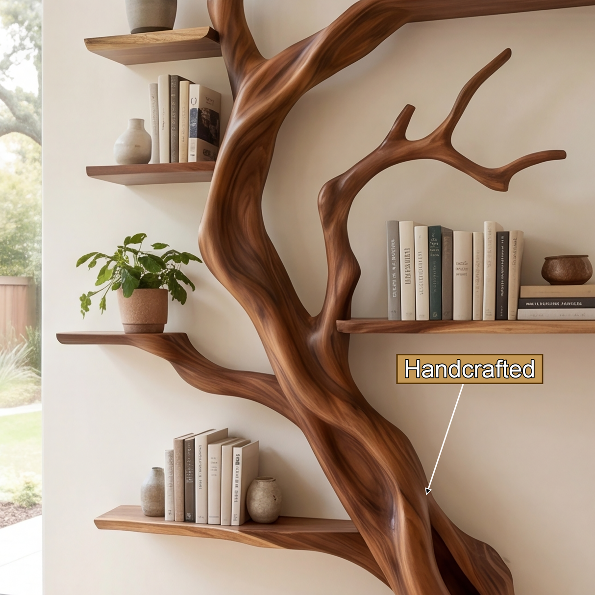 Ravenshade Handcrafted Solid Wood Tree Bookshelf