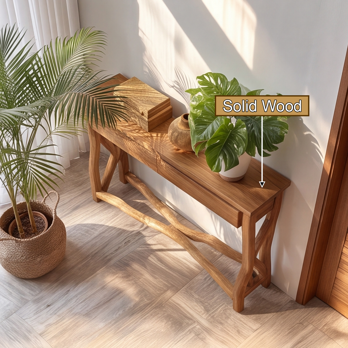 Ravethorn Sculpted Solid Wood Console Table SPA245325