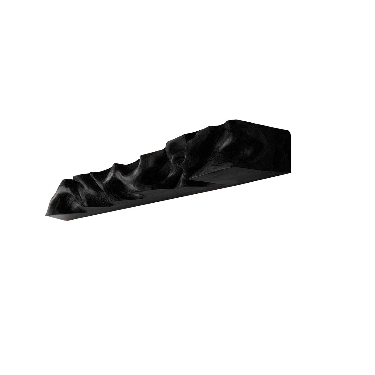 Ravion Live Edge Solid Wood Floating Shelf Black - Timberustic Floating Shelf