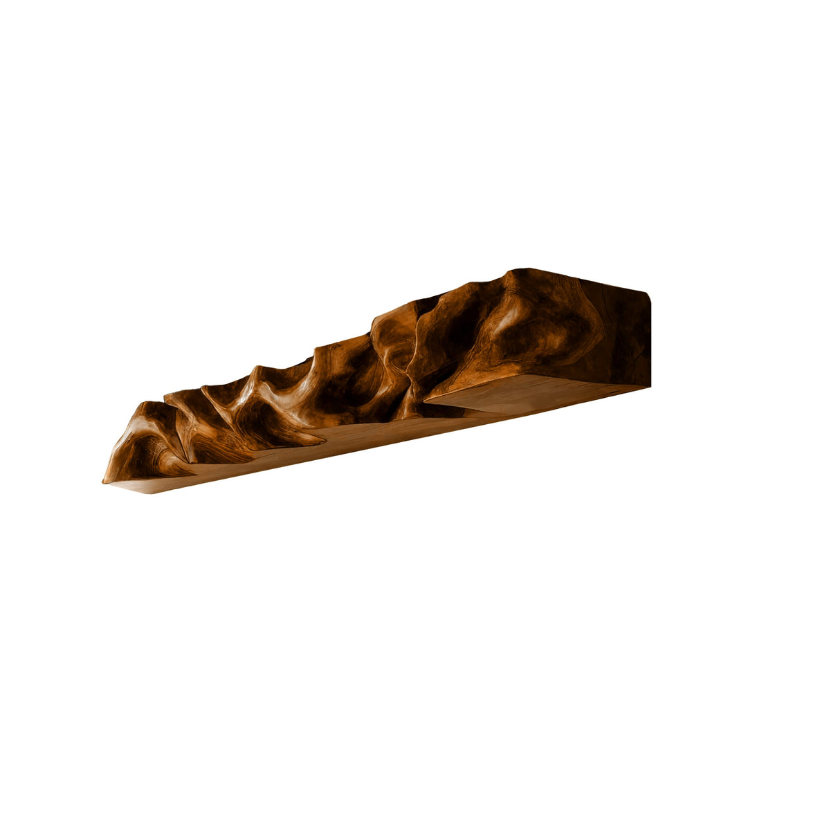 Ravion Live Edge Solid Wood Floating Shelf Brown - Timberustic Floating Shelf