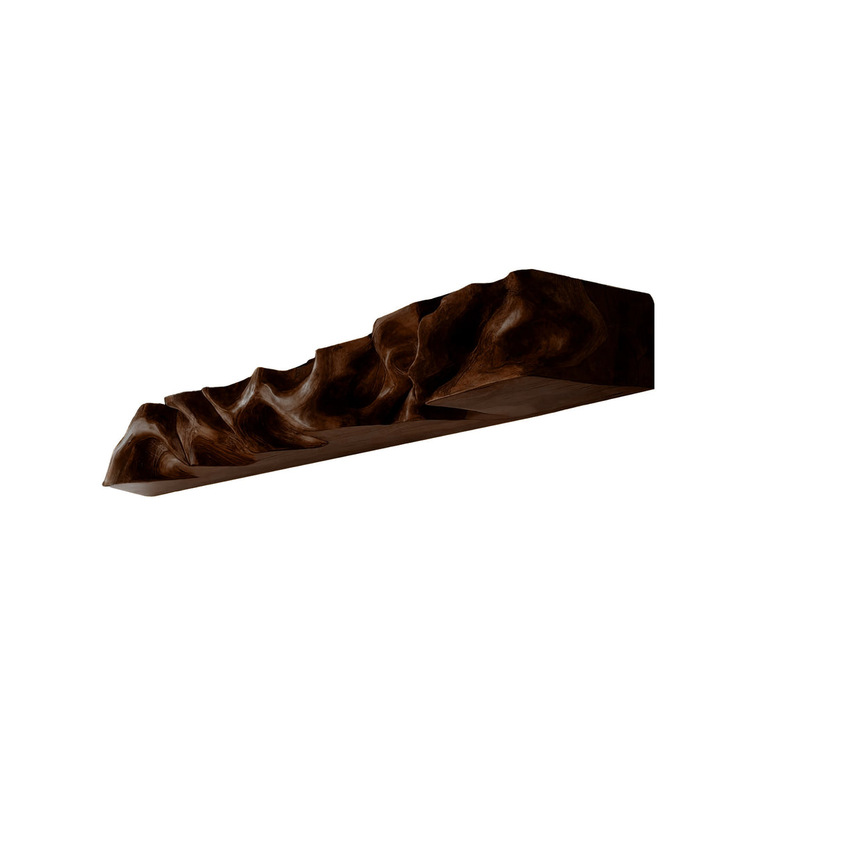 Ravion Live Edge Solid Wood Floating Shelf Dark Walnut - Timberustic Floating Shelf