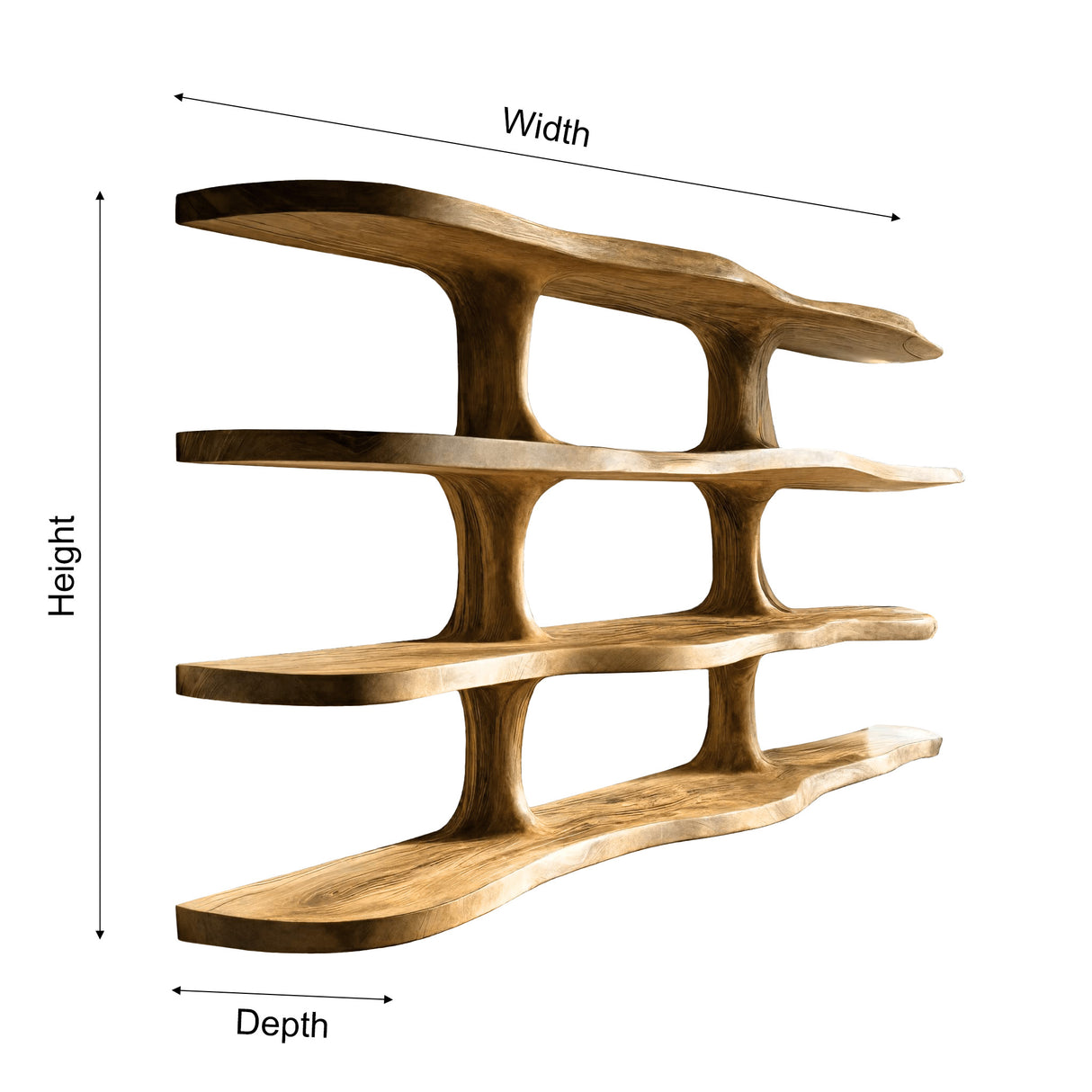 Ravora Live Edge Solid Wood Floating Kitchen Shelf - Timberustic Floating Kitchen Shelf