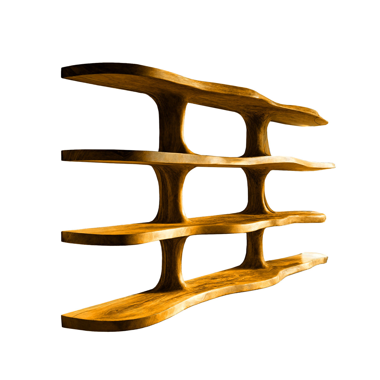 Ravora Live Edge Solid Wood Floating Kitchen Shelf Teak - Timberustic Floating Kitchen Shelf