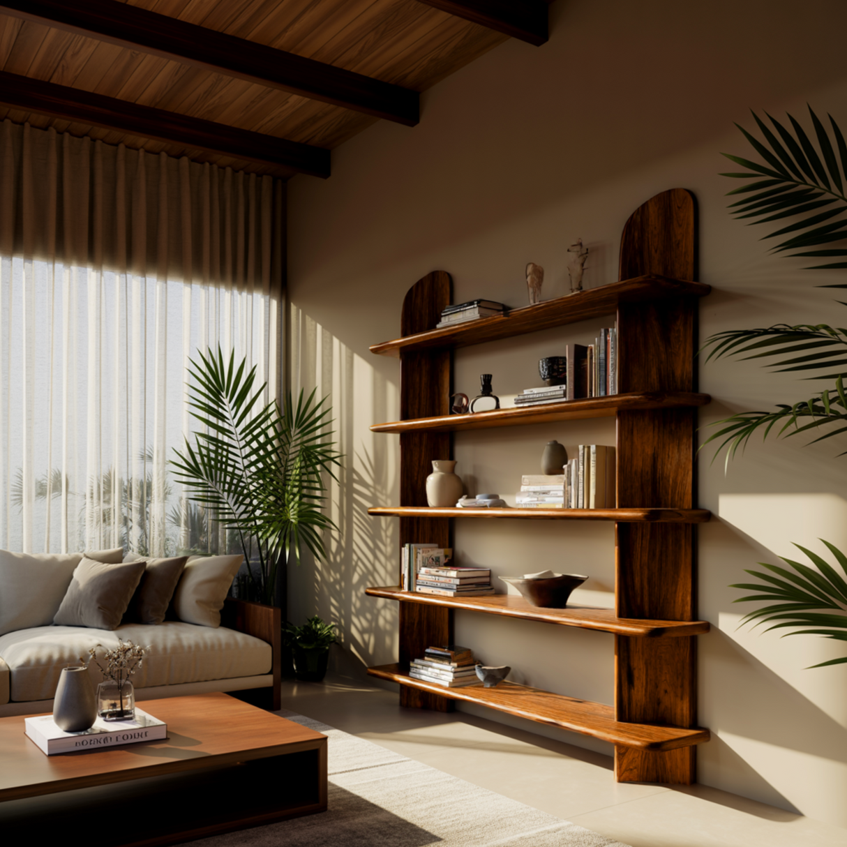 Ravyn Arch Solid Wood Bookshelf - Timberustic Bookshelf