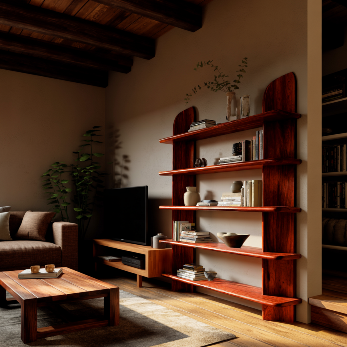Ravyn Arch Solid Wood Bookshelf - Timberustic Bookshelf