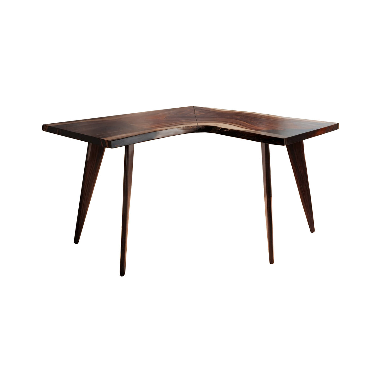 Ravyn Modern Rustic Live-Edge L-Shape Desk