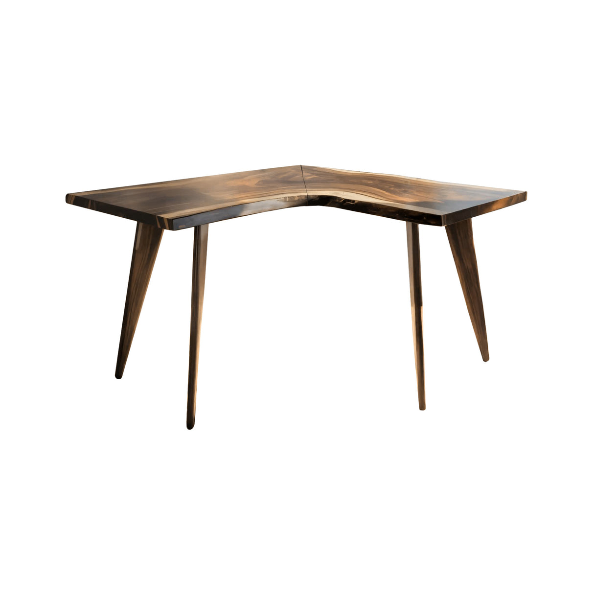 Ravyn Modern Rustic Live-Edge L-Shape Desk