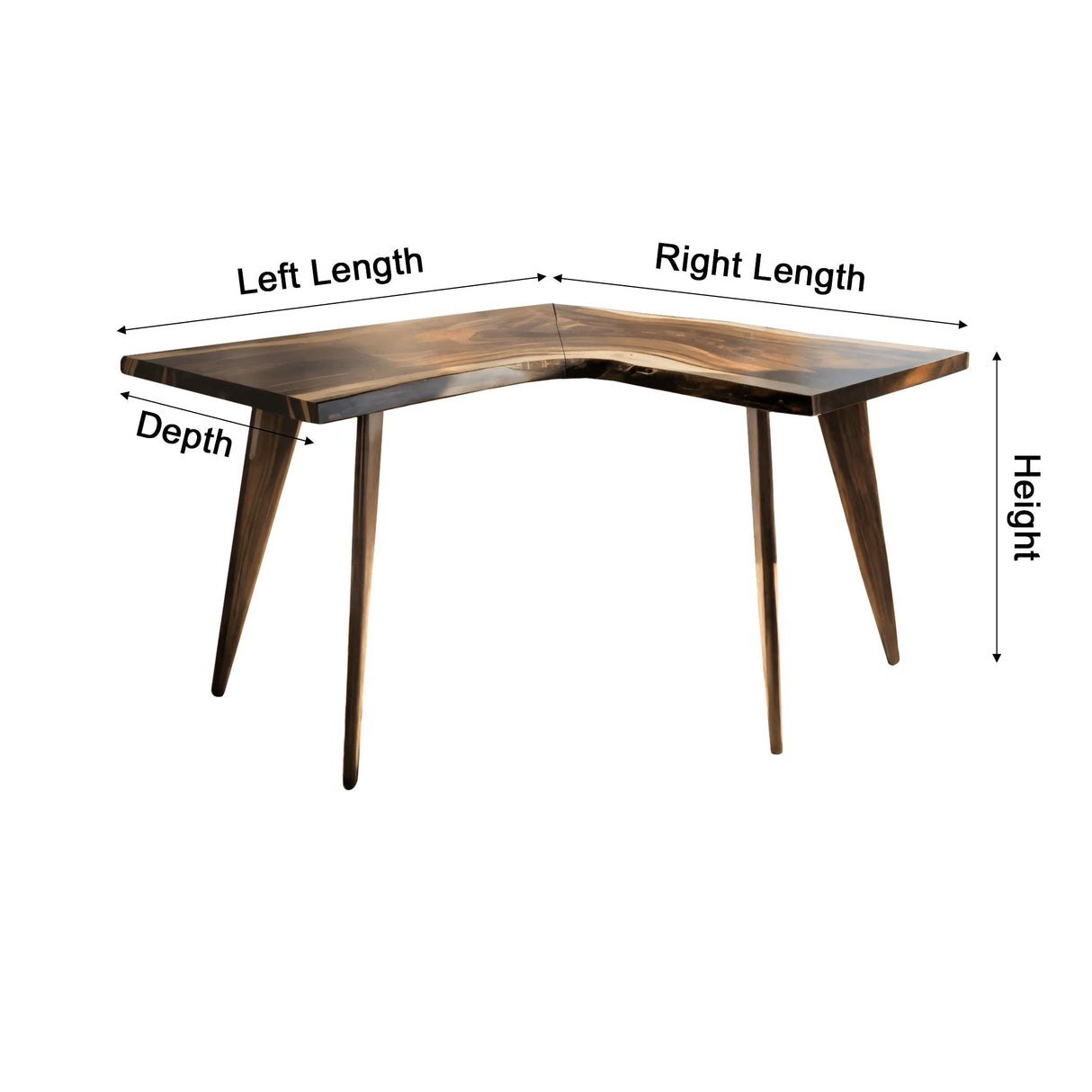 Ravyn Modern Rustic Live-Edge L-Shape Desk