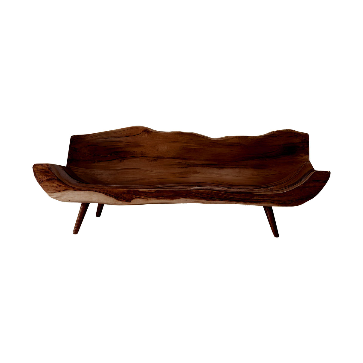Raw Live Edge Flow Zen Solid Wood Sofa Dark Walnut - Timberustic Sofa