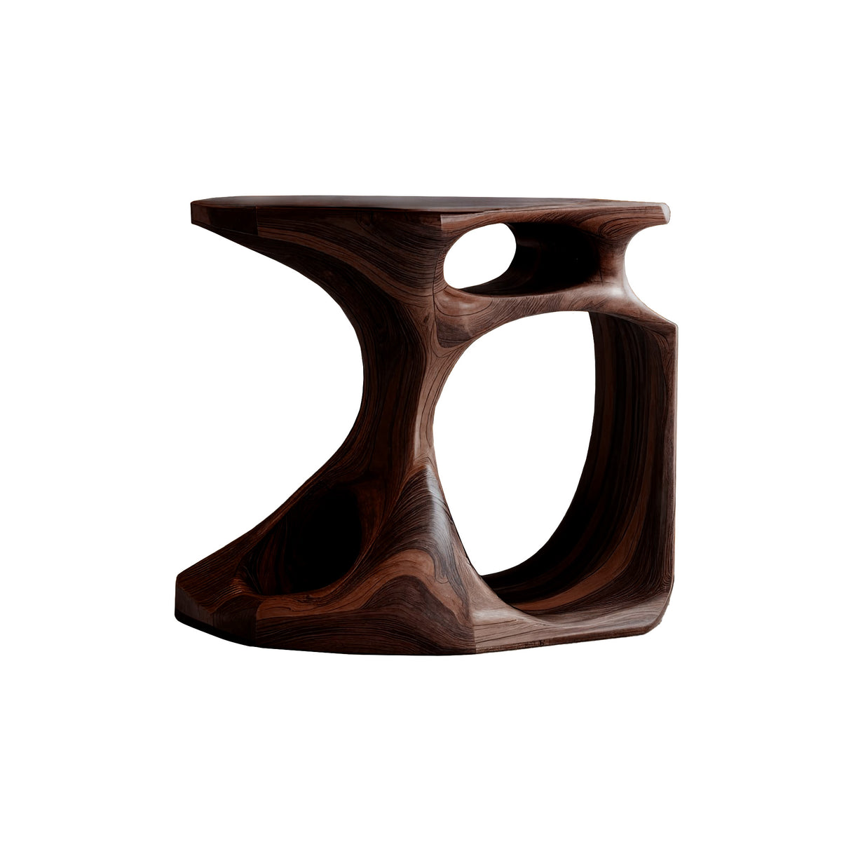 Resonare Hollow Sculpted Solid Wood Record Player Stand