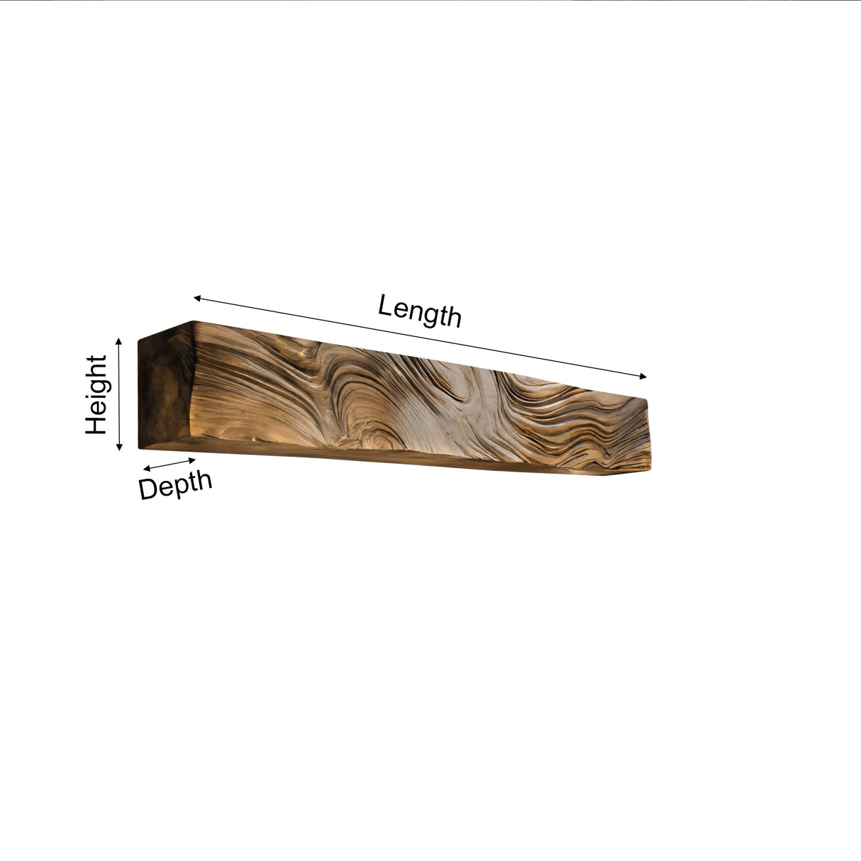 Rheon Sculpted Solid Wood Fireplace Mantel Shelf - Timberustic Fireplace Mantel Shelf