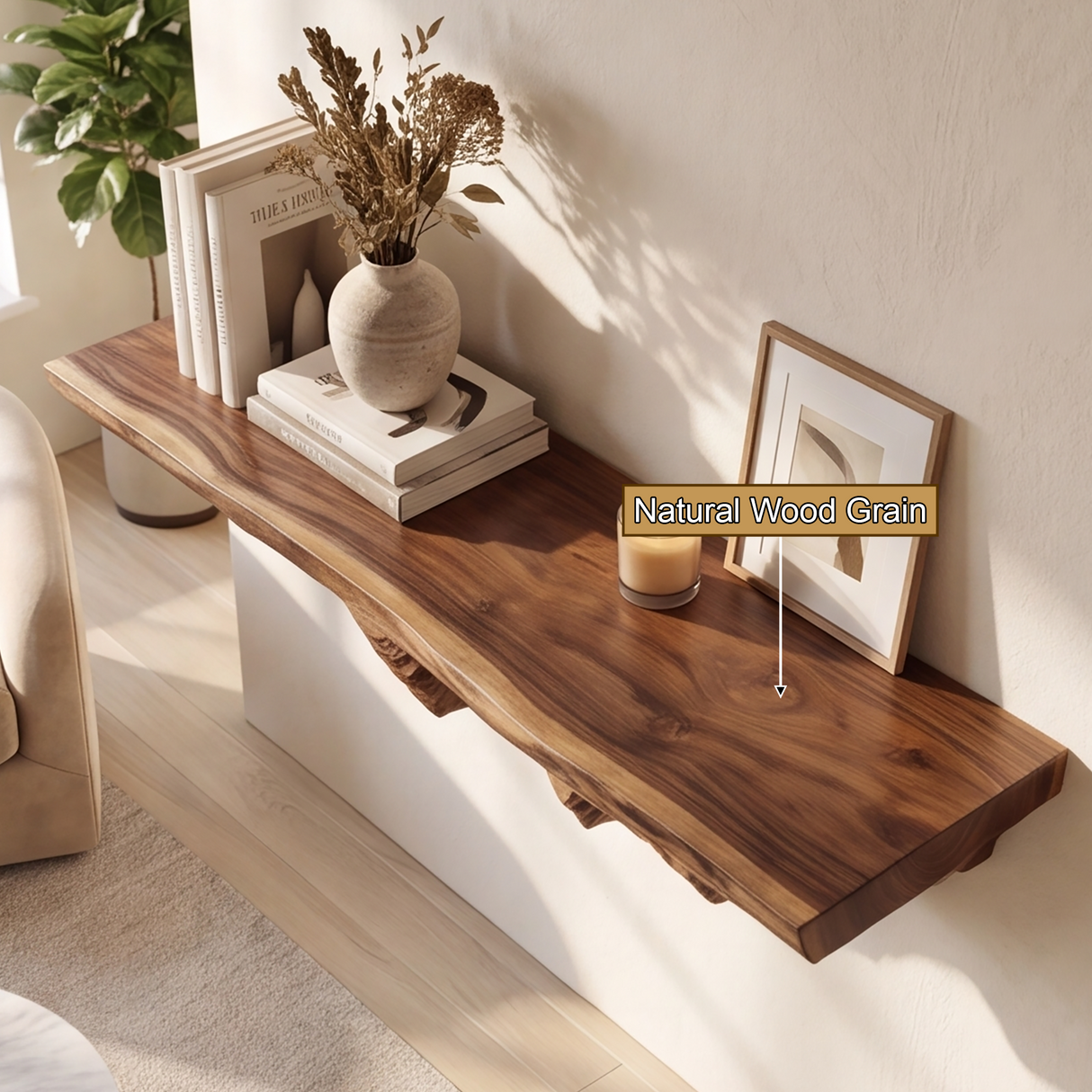 Rhovan Handcrafted Mountain Floating Shelf - Timberustic Floating Shelf