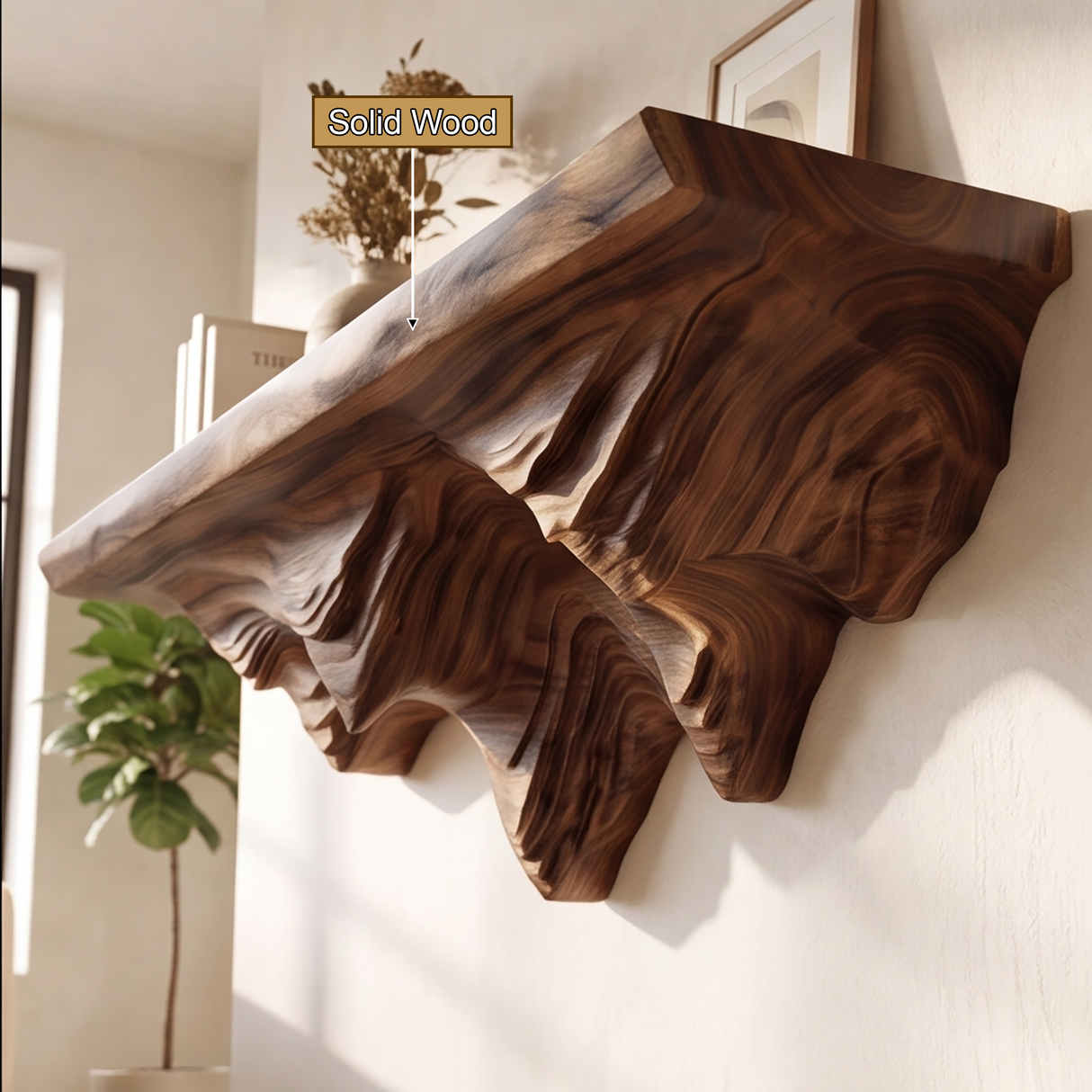 Rhovan Handcrafted Mountain Floating Shelf - Timberustic Floating Shelf