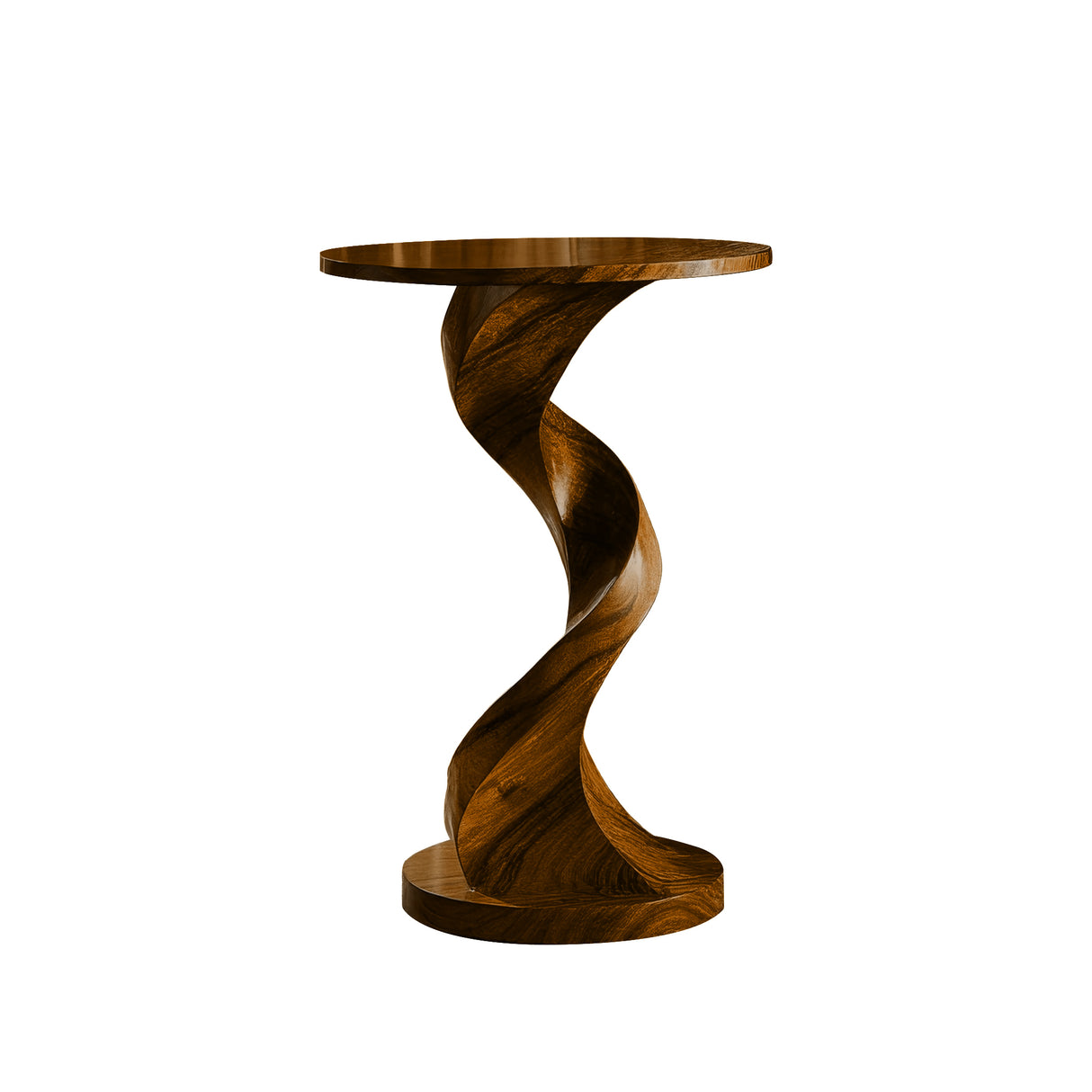 Ribbon Form Solid Wood Pedestal Stand Brown - Timberustic Pedestal Stand
