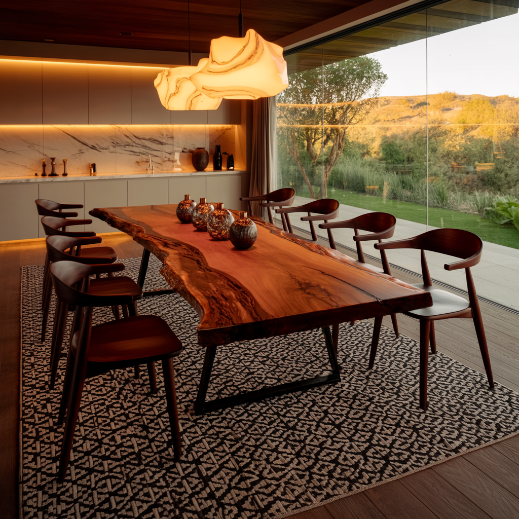 Ridgeflow Live Edge Solid Wood Dining Table - Timberustic Dining Table
