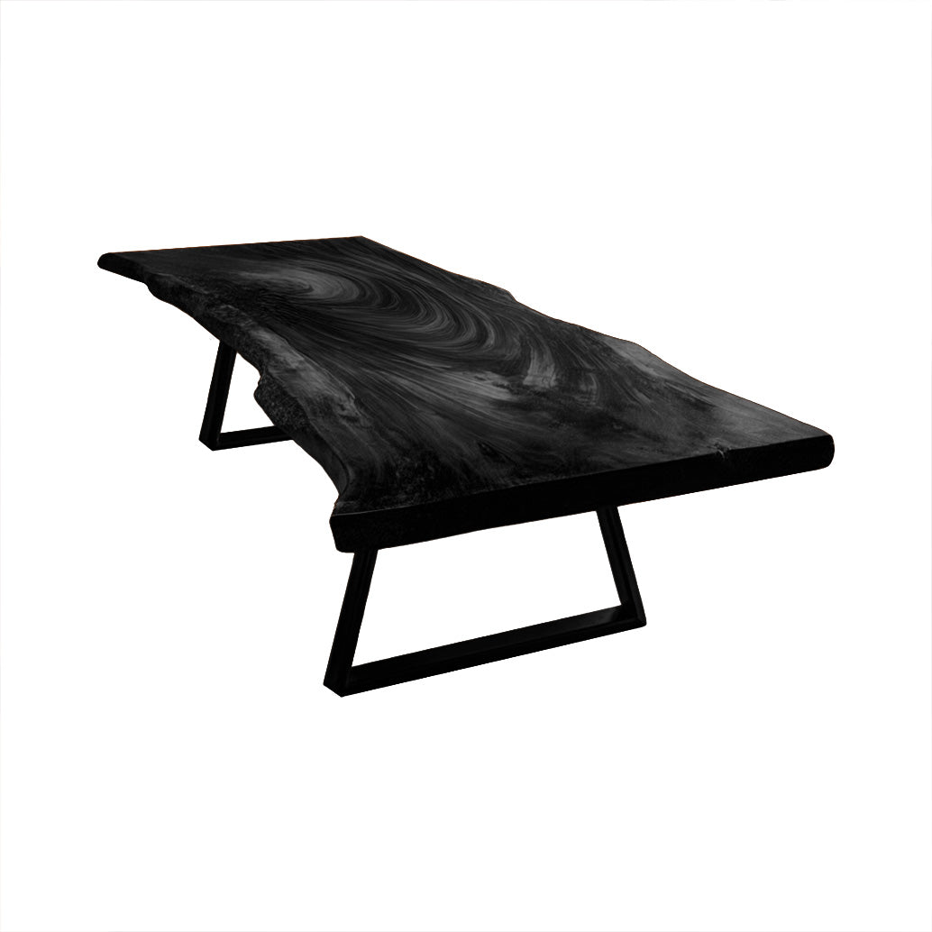 Ridgeflow Live Edge Solid Wood Dining Table Black - Timberustic Dining Table