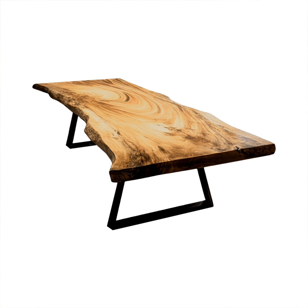 Ridgeflow Live Edge Solid Wood Dining Table Natural Oak - Timberustic Dining Table