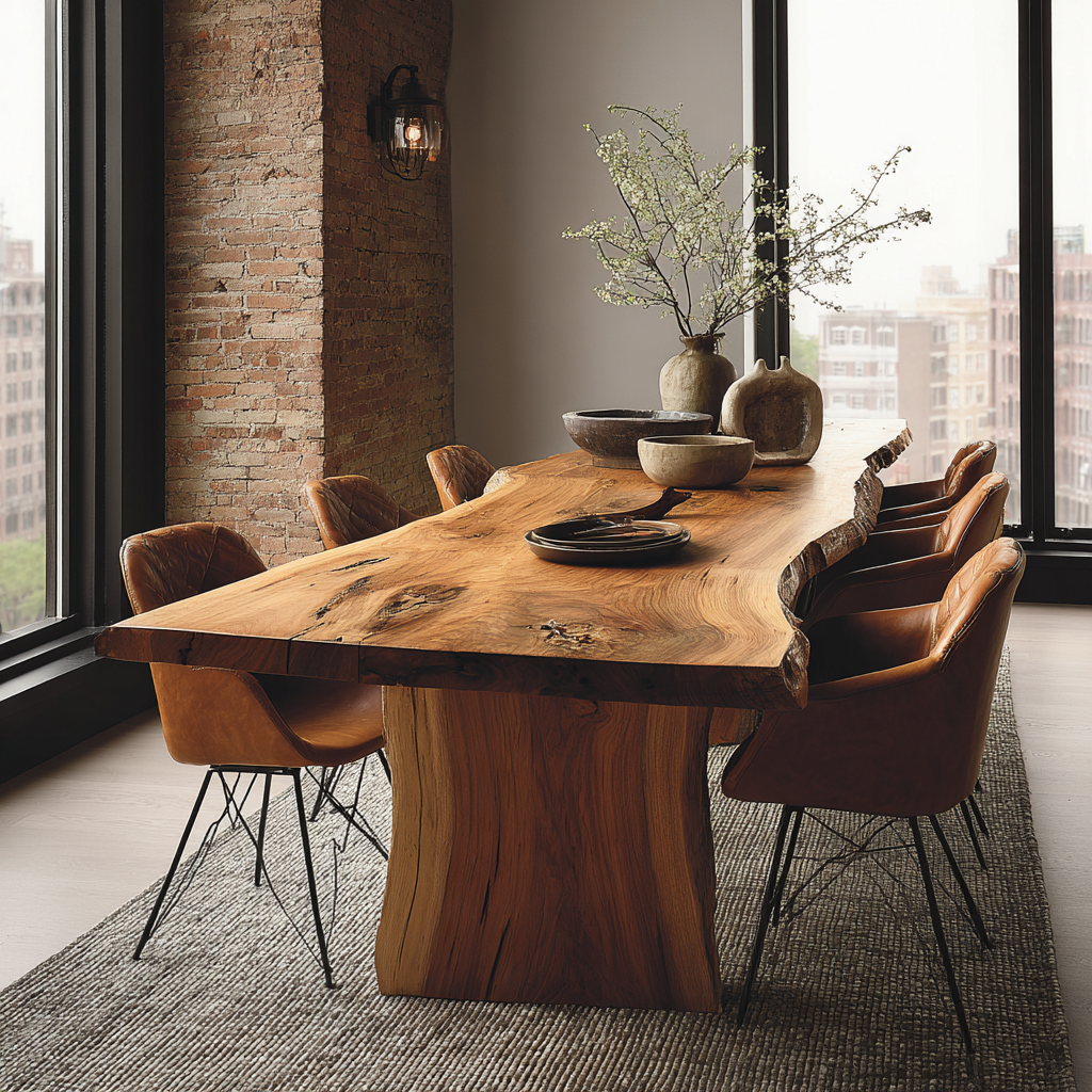 Ridgewood Live Edge Solid Wood Dining Table - Timberustic Dining Table