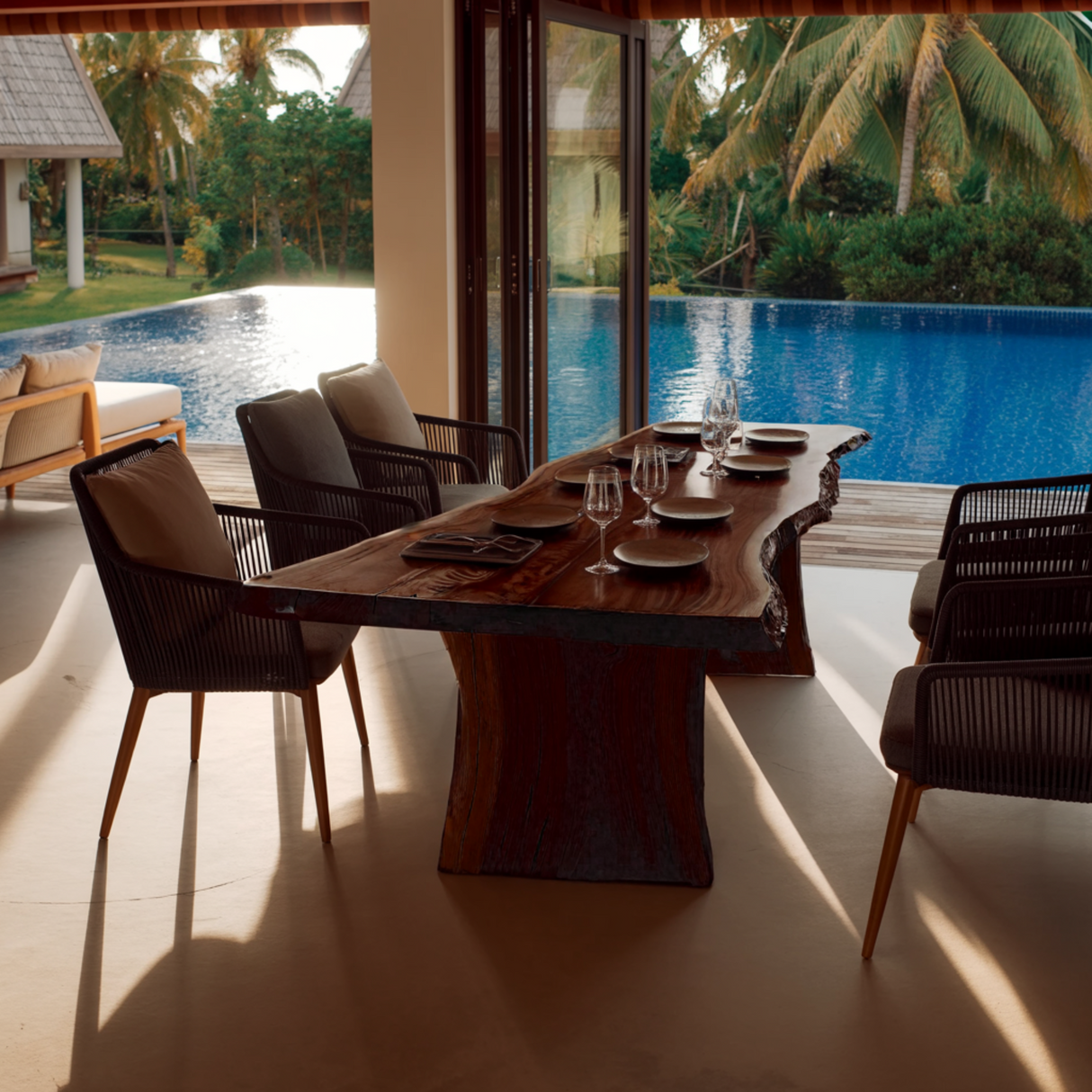 Ridgewood Live Edge Solid Wood Dining Table - Timberustic Dining Table