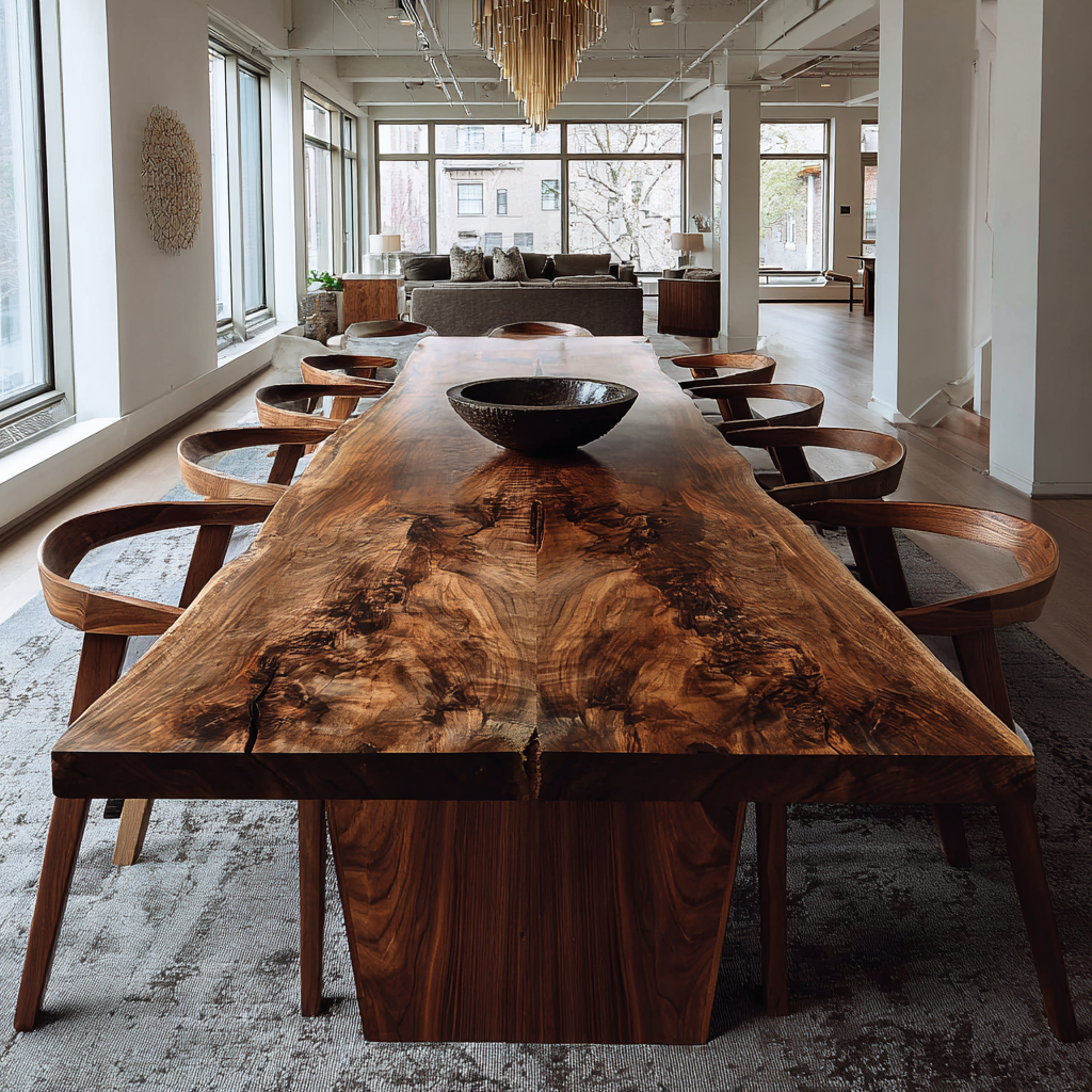 Rivane Slab Solid Wood Dining Table - Timberustic Dining Table