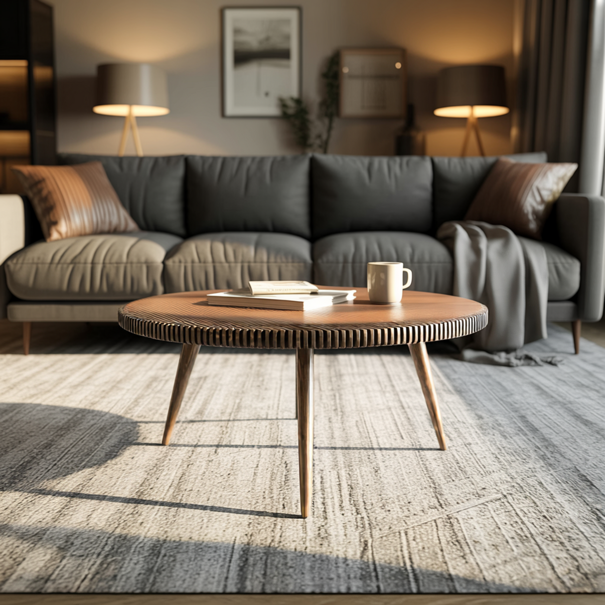 Rivaro Round Handcrafted Coffee Table - Timberustic Coffee Table