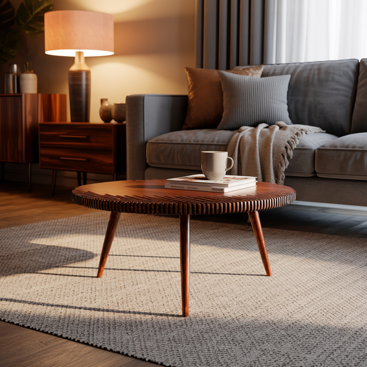 Rivaro Round Handcrafted Coffee Table - Timberustic Coffee Table