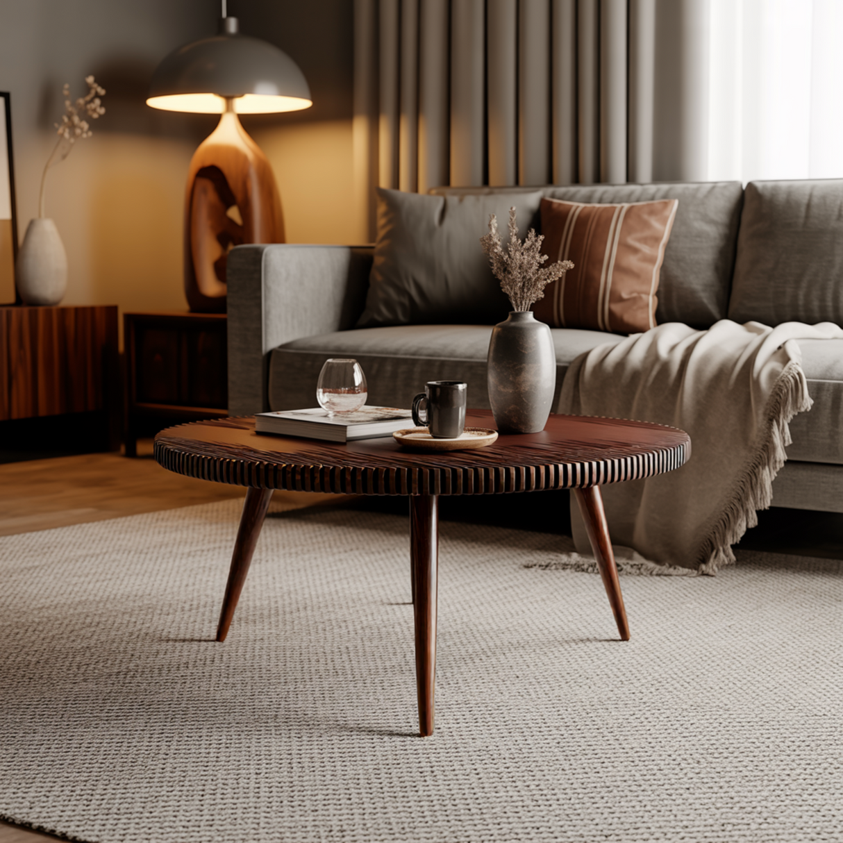 Rivaro Round Handcrafted Coffee Table - Timberustic Coffee Table
