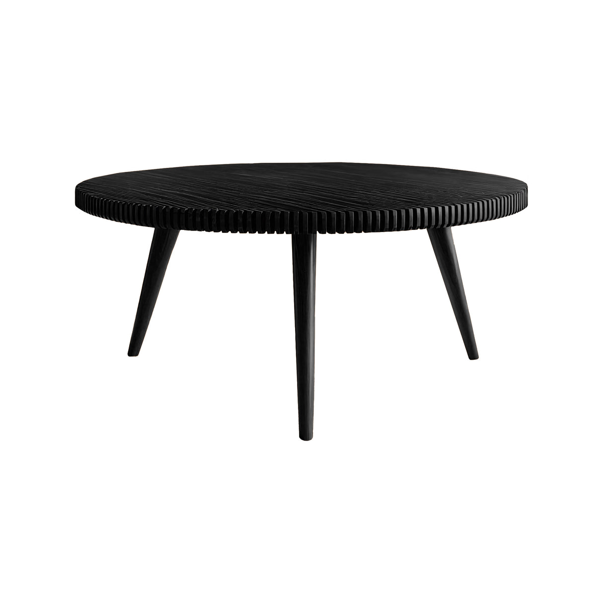Rivaro Round Handcrafted Coffee Table Black - Timberustic Coffee Table