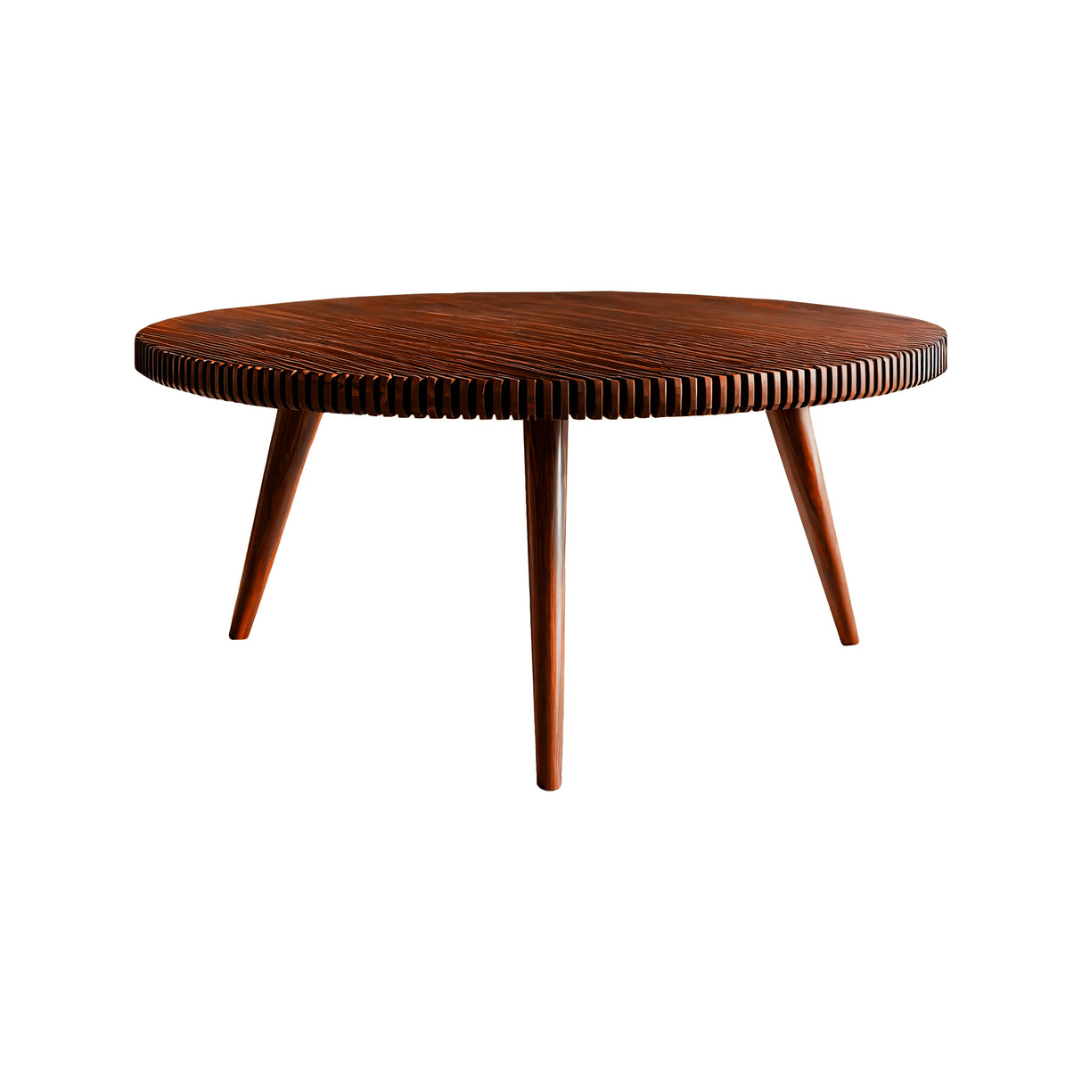 Rivaro Round Handcrafted Coffee Table Mahogany - Timberustic Coffee Table