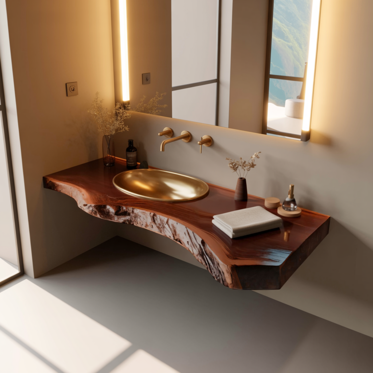 Riverbend Solid Wood Floating Bathroom Vanity - Timberustic Floating Bathroom Vanity