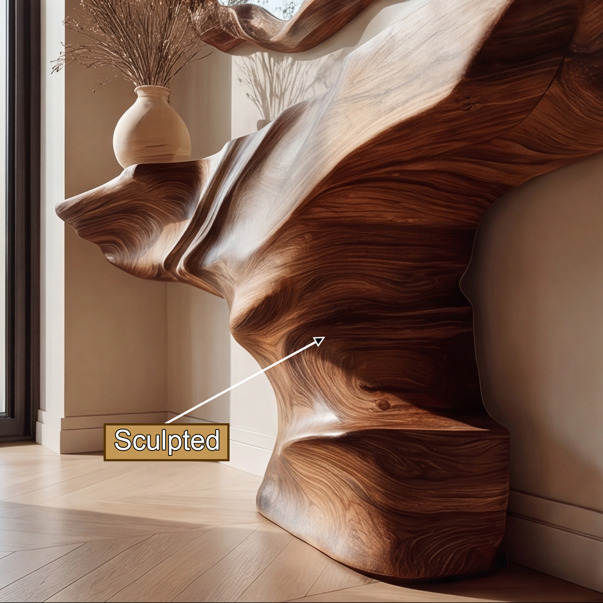 Rivermark Sculpted Solid Wood Console Table