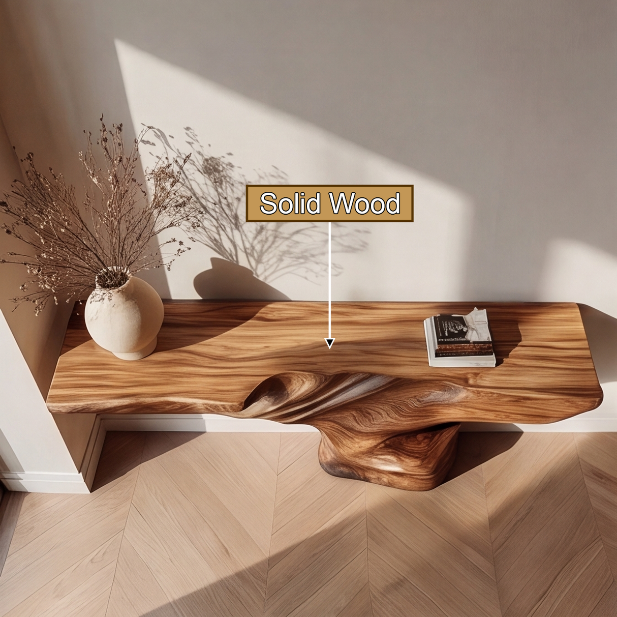 Rivermark Sculpted Solid Wood Console Table