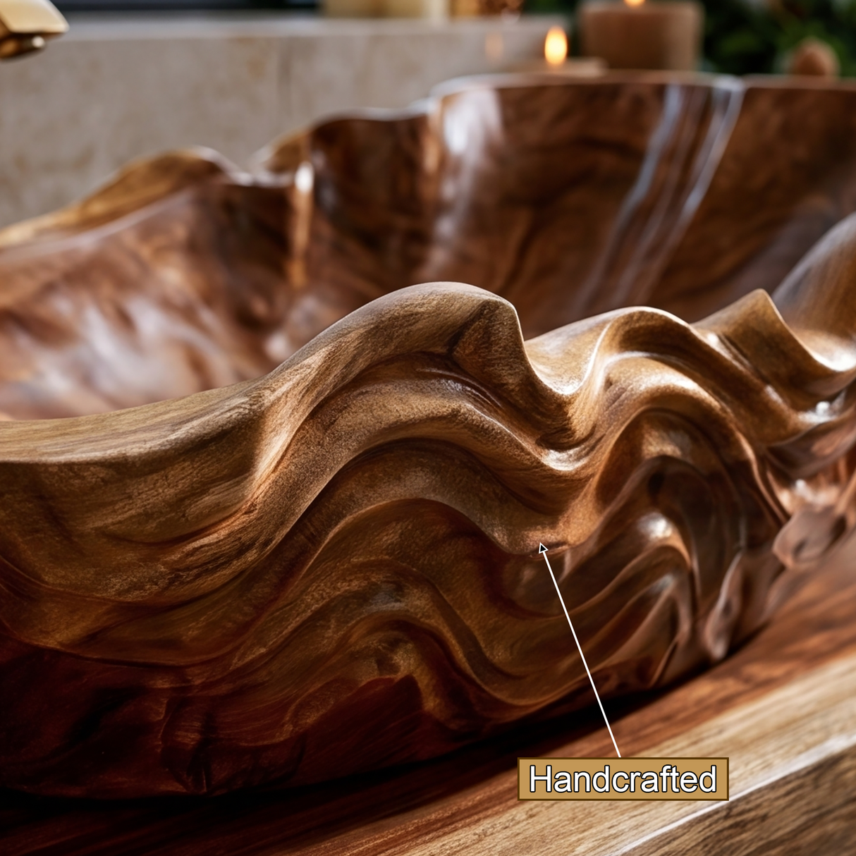 Rivermist Handcrafted Solid Wood Vessel Sink - Timberustic Vessel Sinks