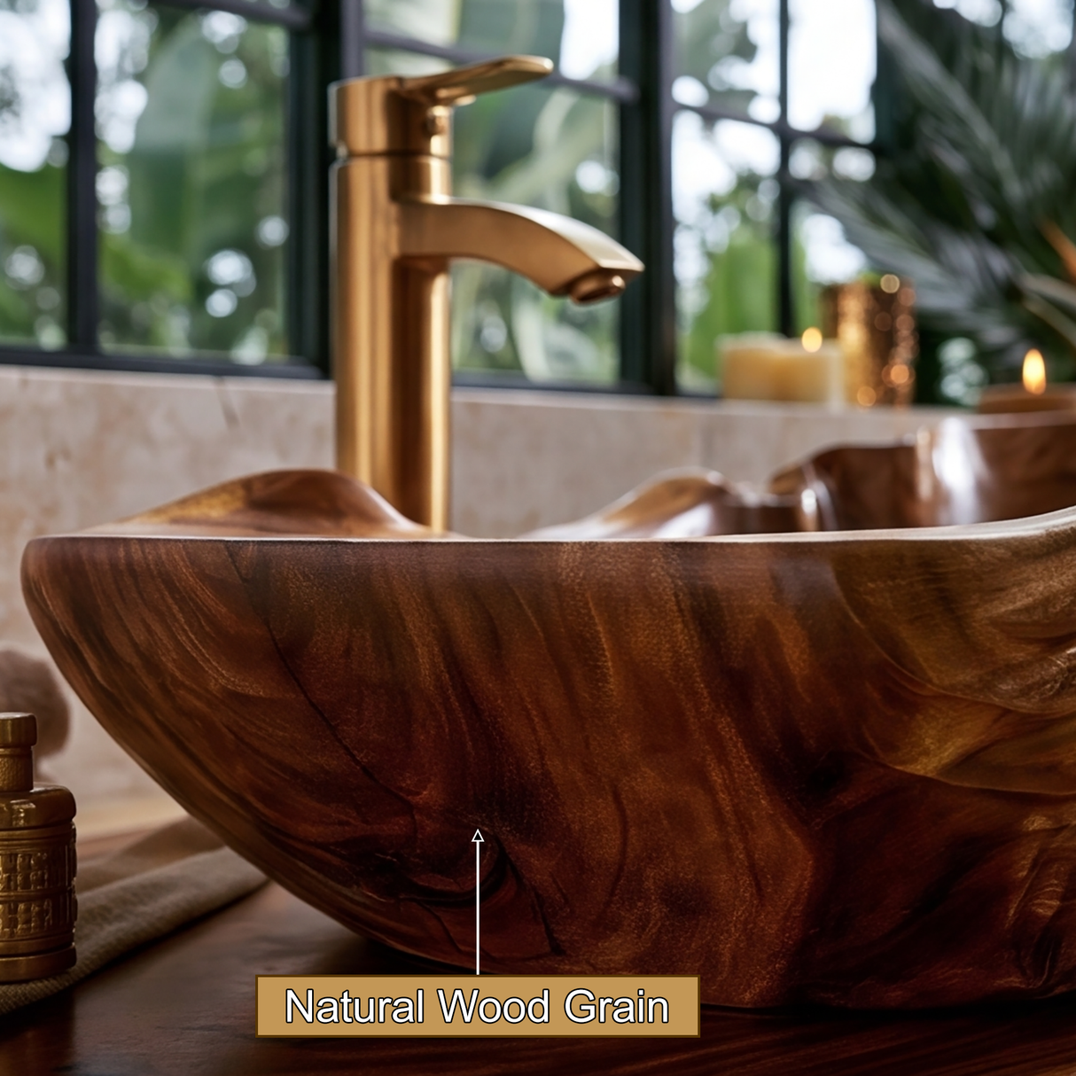 Rivermist Handcrafted Solid Wood Vessel Sink - Timberustic Vessel Sinks