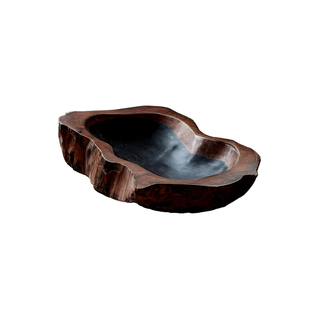 Riverstone Hollow Handcrafted Wooden Vessel Sink Dark Walnut - Timberustic Vessel Sinks