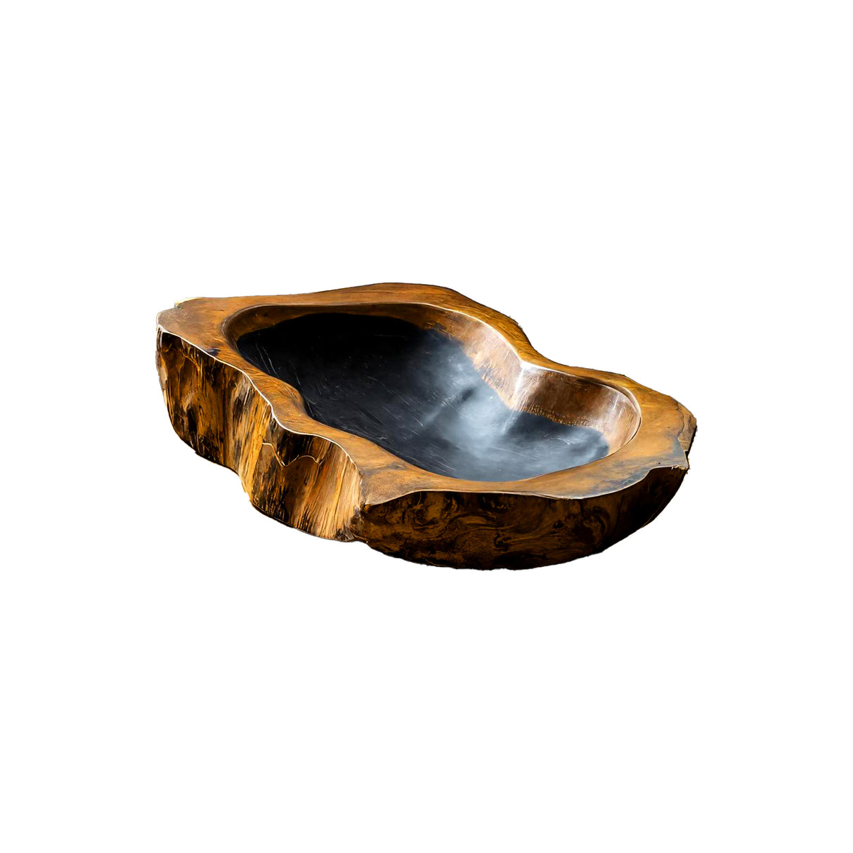 Riverstone Hollow Handcrafted Wooden Vessel Sink Teak - Timberustic Vessel Sinks