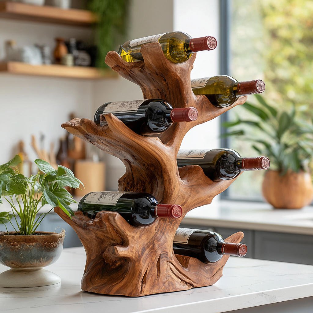 Rootform Live Edge Solid Wood Wine Rack - Timberustic Wine Rack