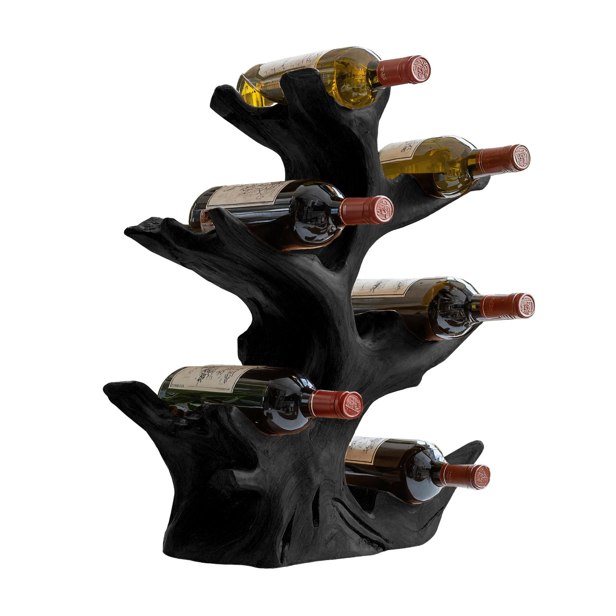 Rootform Live Edge Solid Wood Wine Rack Black - Timberustic Wine Rack