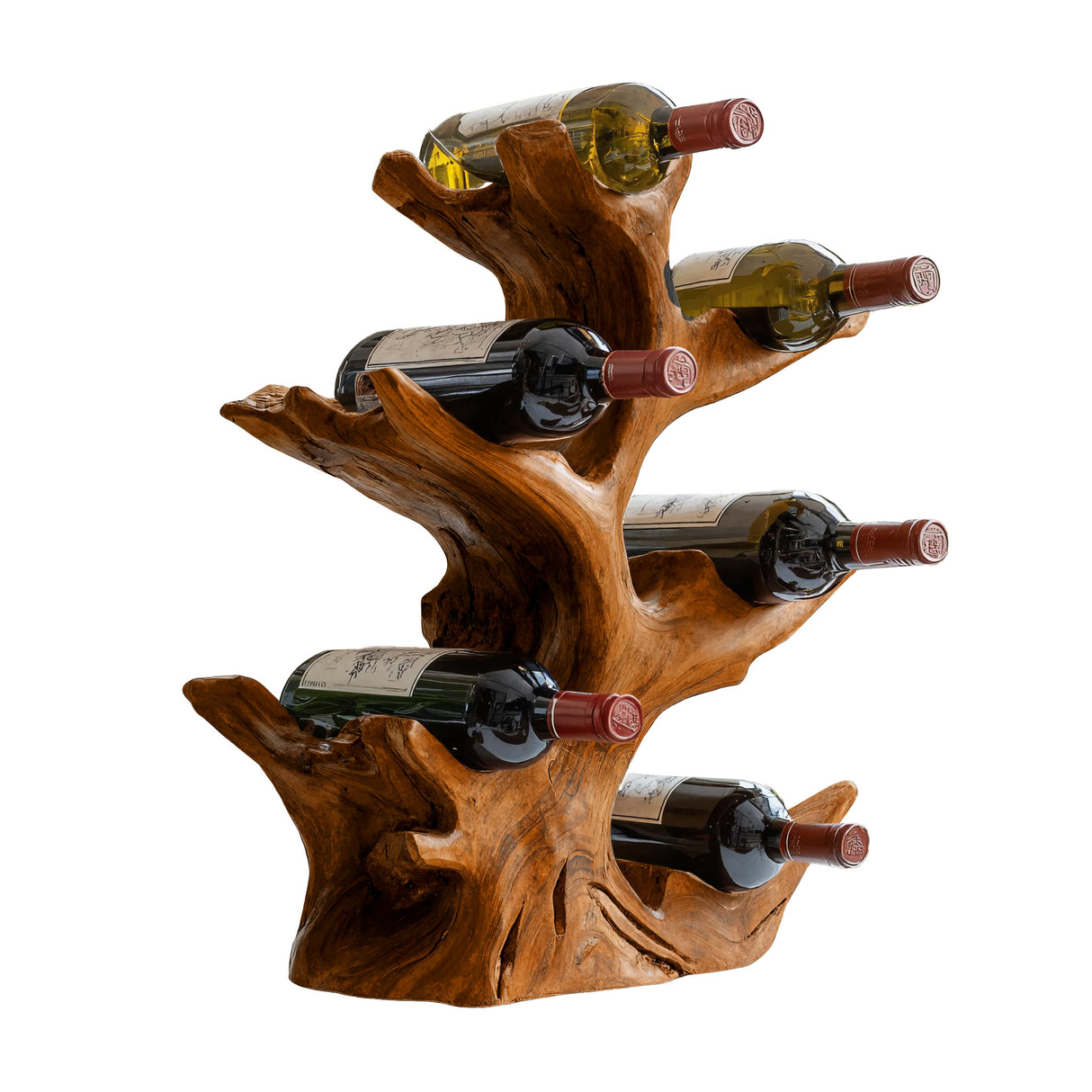 Rootform Live Edge Solid Wood Wine Rack Brown - Timberustic Wine Rack