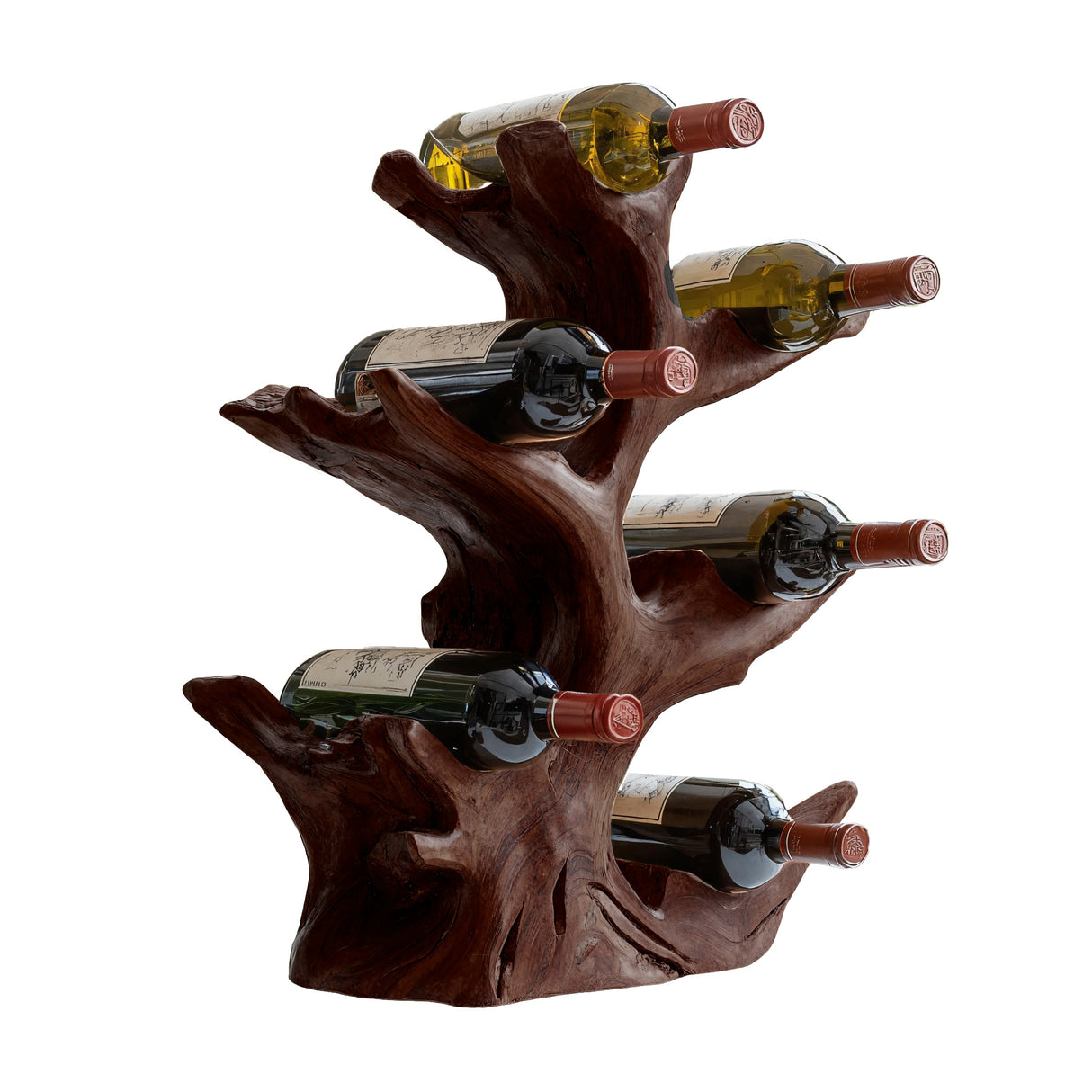 Rootform Live Edge Solid Wood Wine Rack Dark Walnut - Timberustic Wine Rack